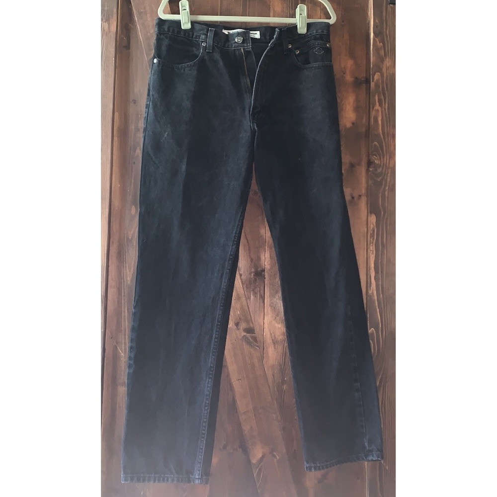 Harley-Davidson Jeans Mens 34x32 Black Cotton Denim Straight Leg Motorclothes